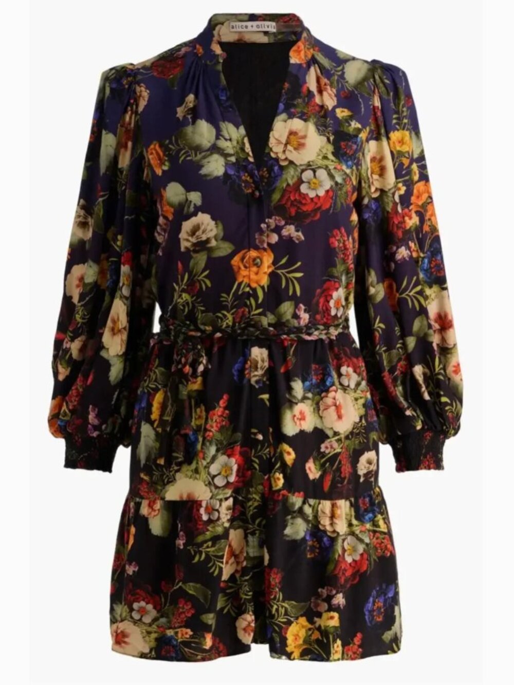 ALICE + OLIVIA Antonette Floral Belted Button Up Minidress Size 6